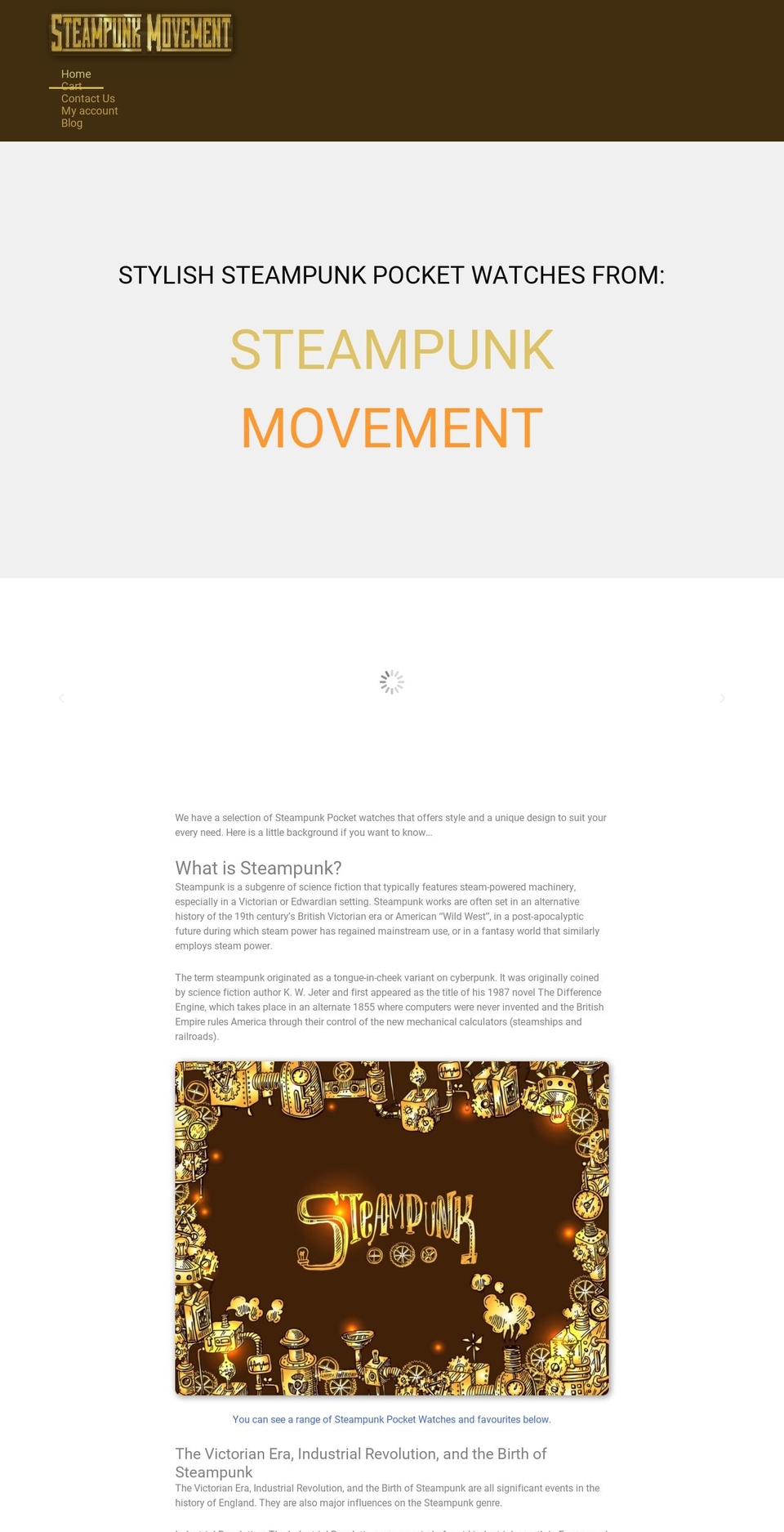 Gecko - upload me Shopify theme site example steampunkmovement.com