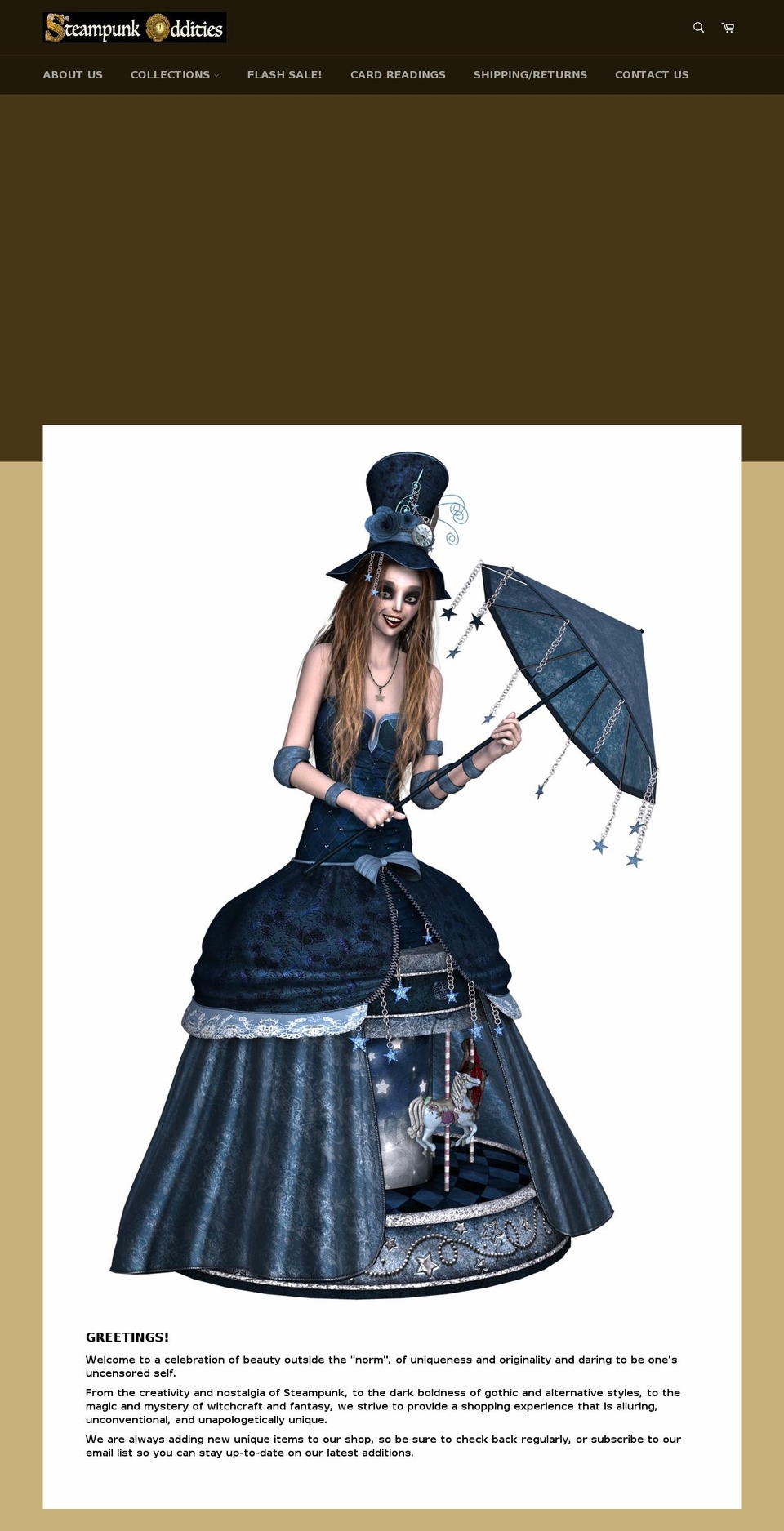 steampunkoddities.com shopify website screenshot