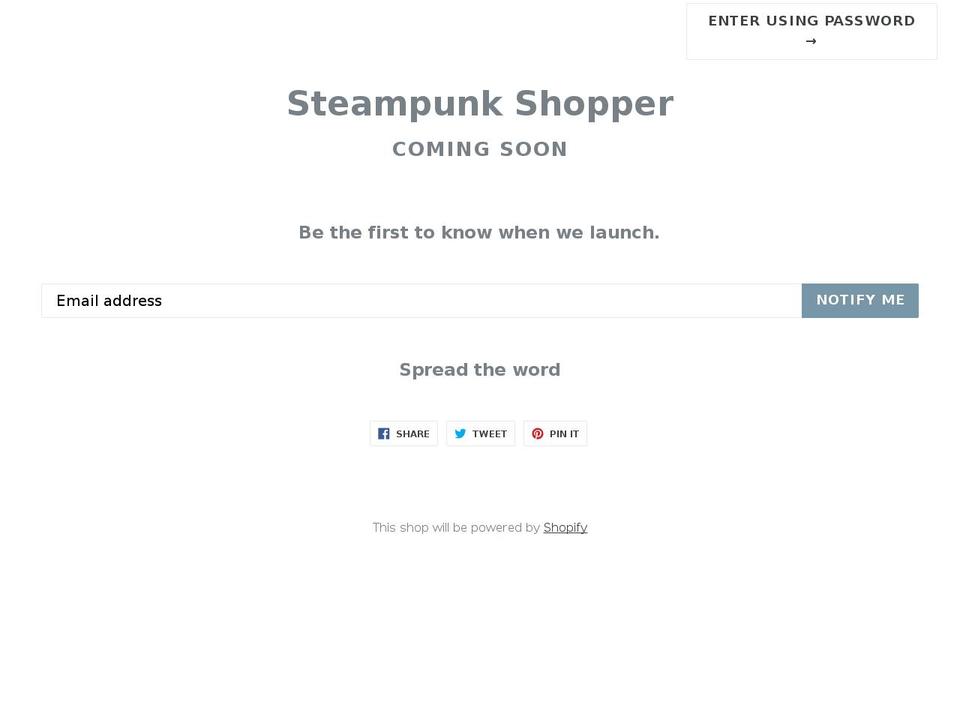 steampunkshopper.com — Shopify storefront screenshot