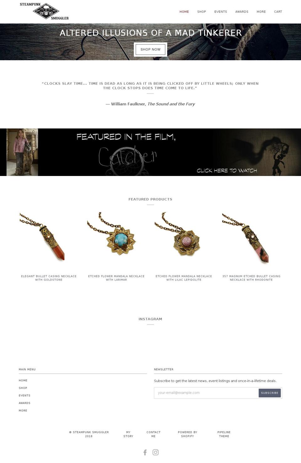 steampunksmuggler.com — Shopify storefront screenshot