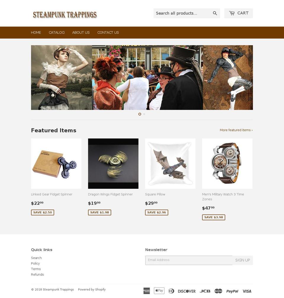 steampunktrappings.com — Shopify storefront screenshot