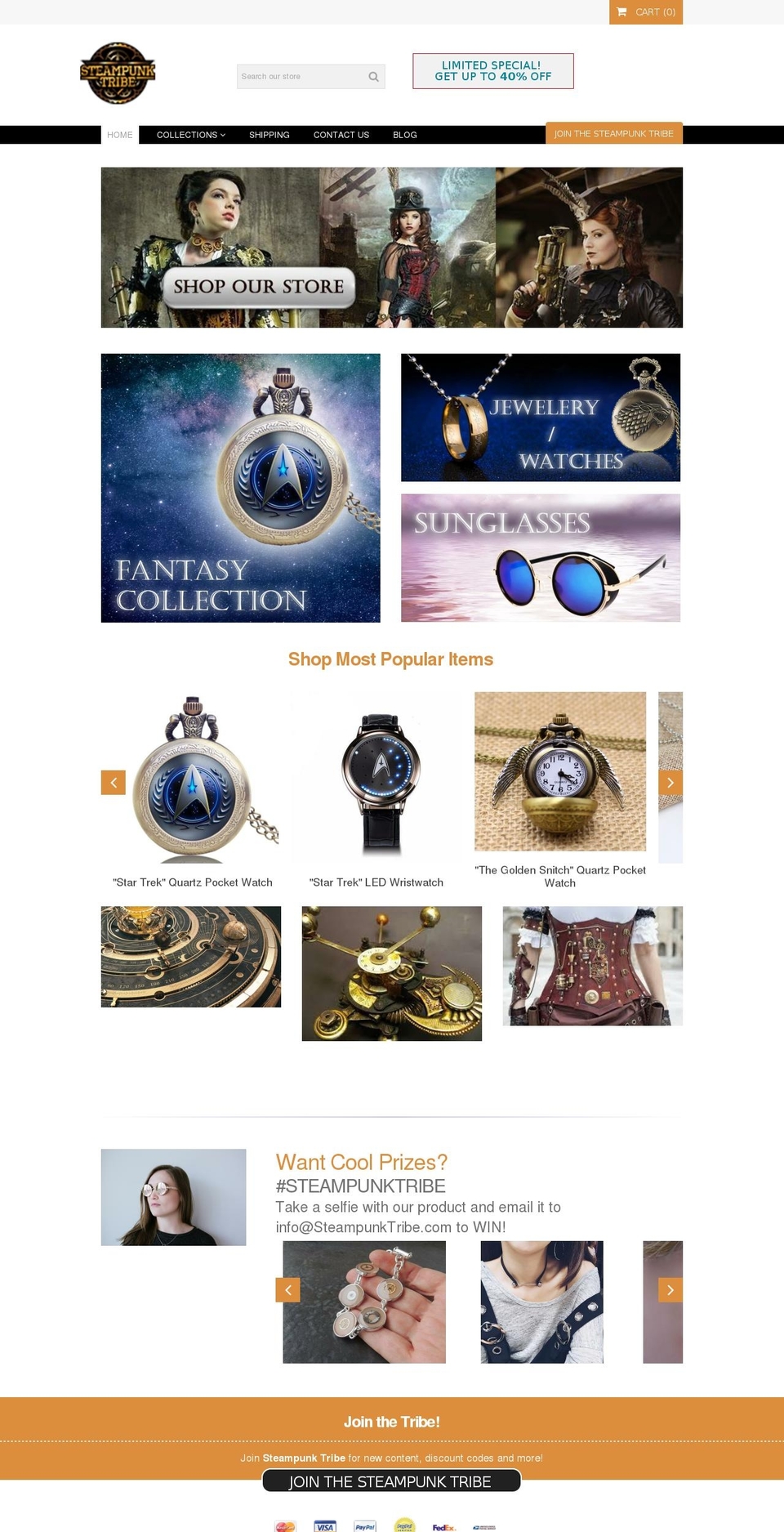 steampunktribe.com shopify website screenshot
