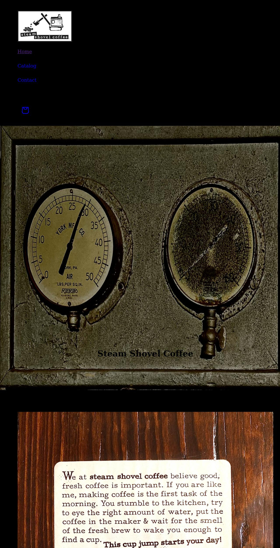 steamshovelcoffee.com shopify website screenshot