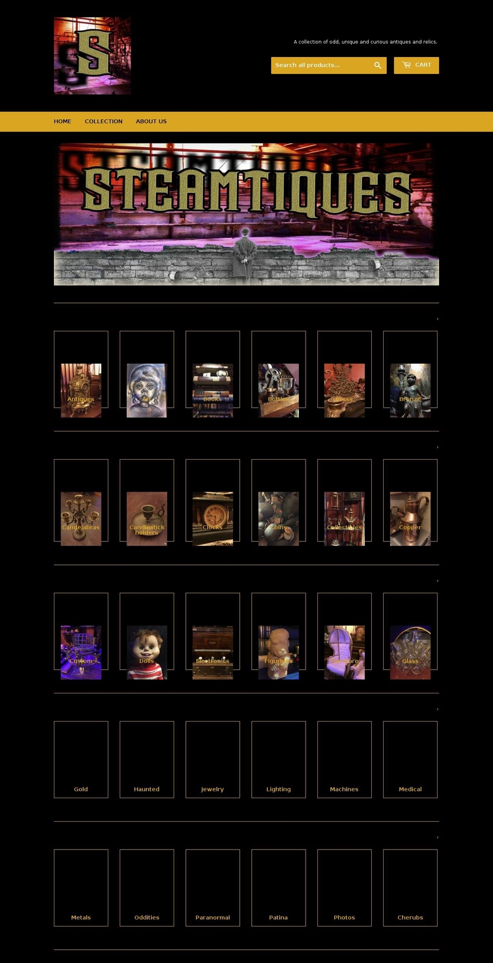 steamtiques.com — Shopify storefront screenshot