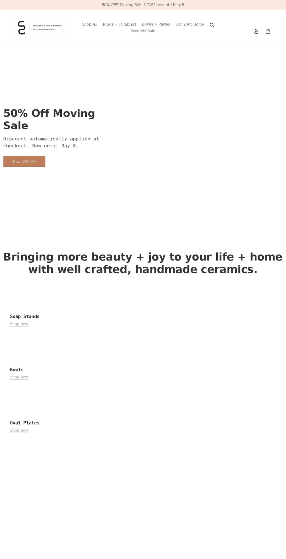 steapedslow.com shopify website screenshot