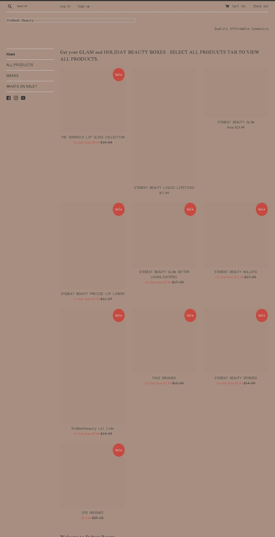 stebeatbeauty.com shopify website screenshot