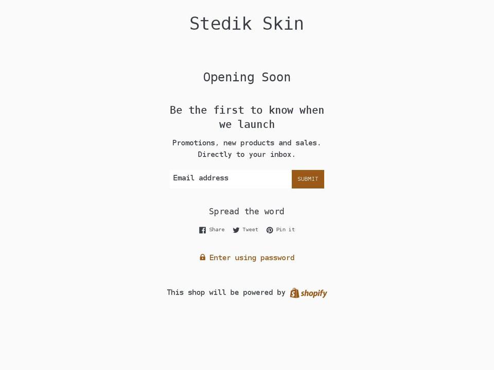 stedikskin.com shopify website screenshot