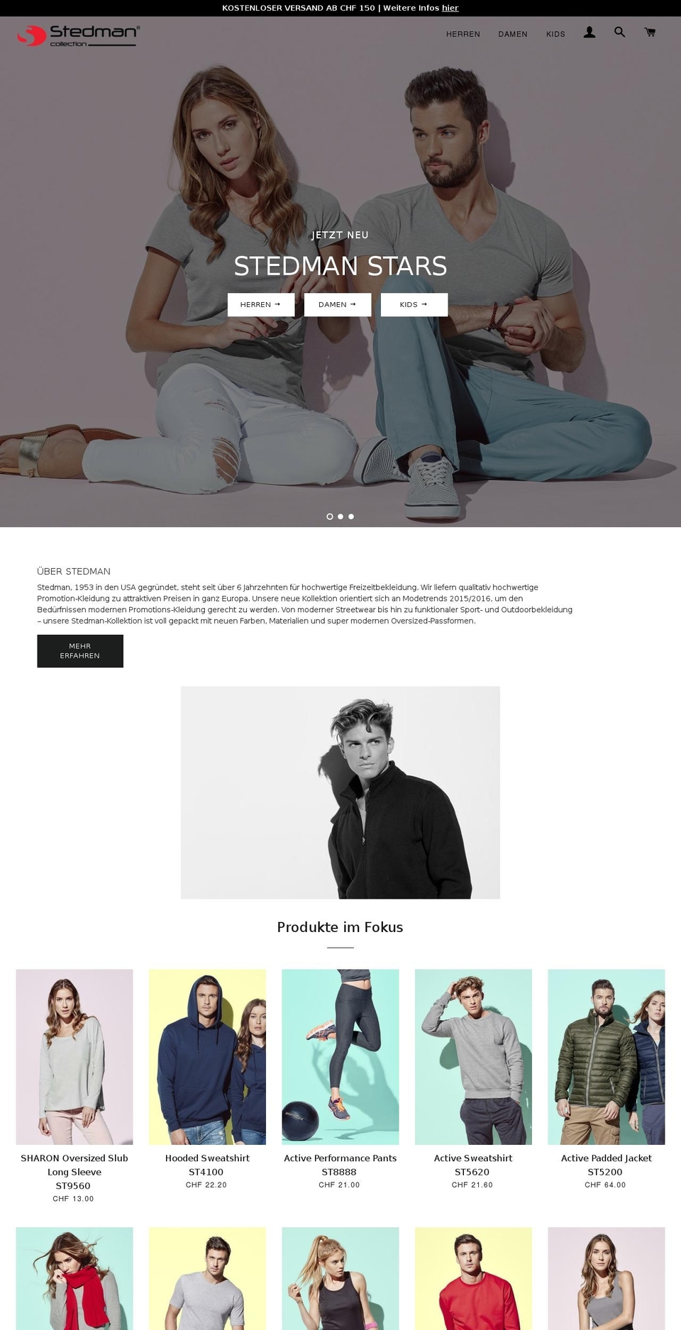 Brooklyn Shopify theme site example stedman.ch