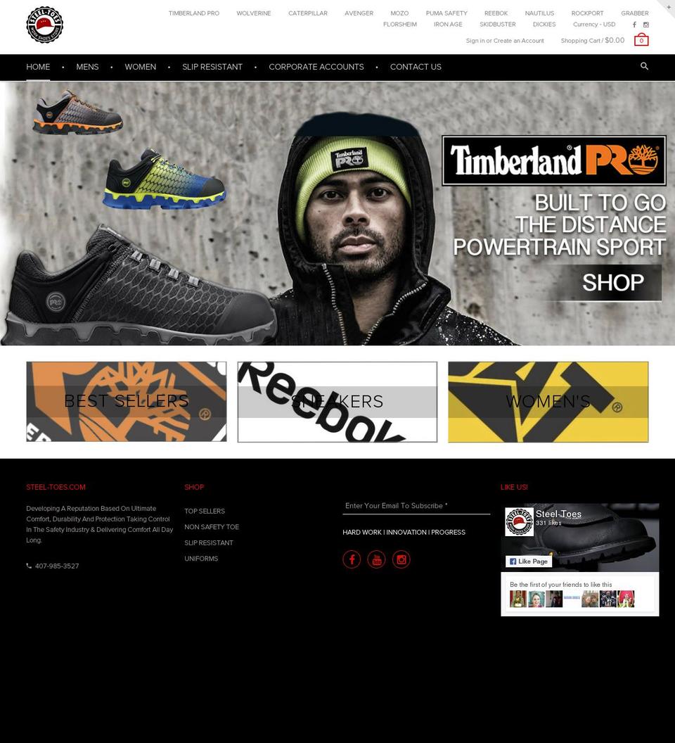 rt-material-v1-4 Shopify theme site example steel-toes.com