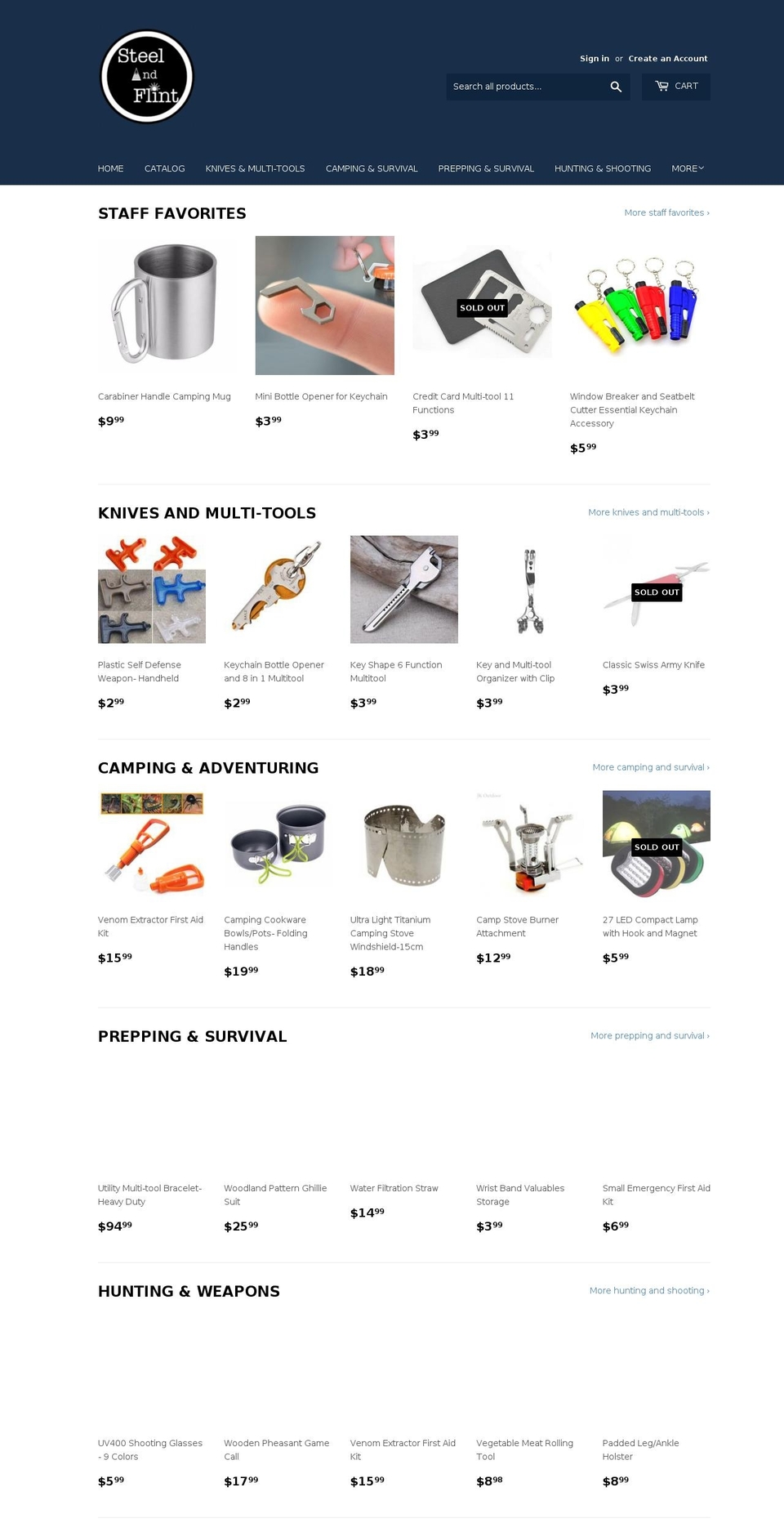 steelandflint.com shopify website screenshot