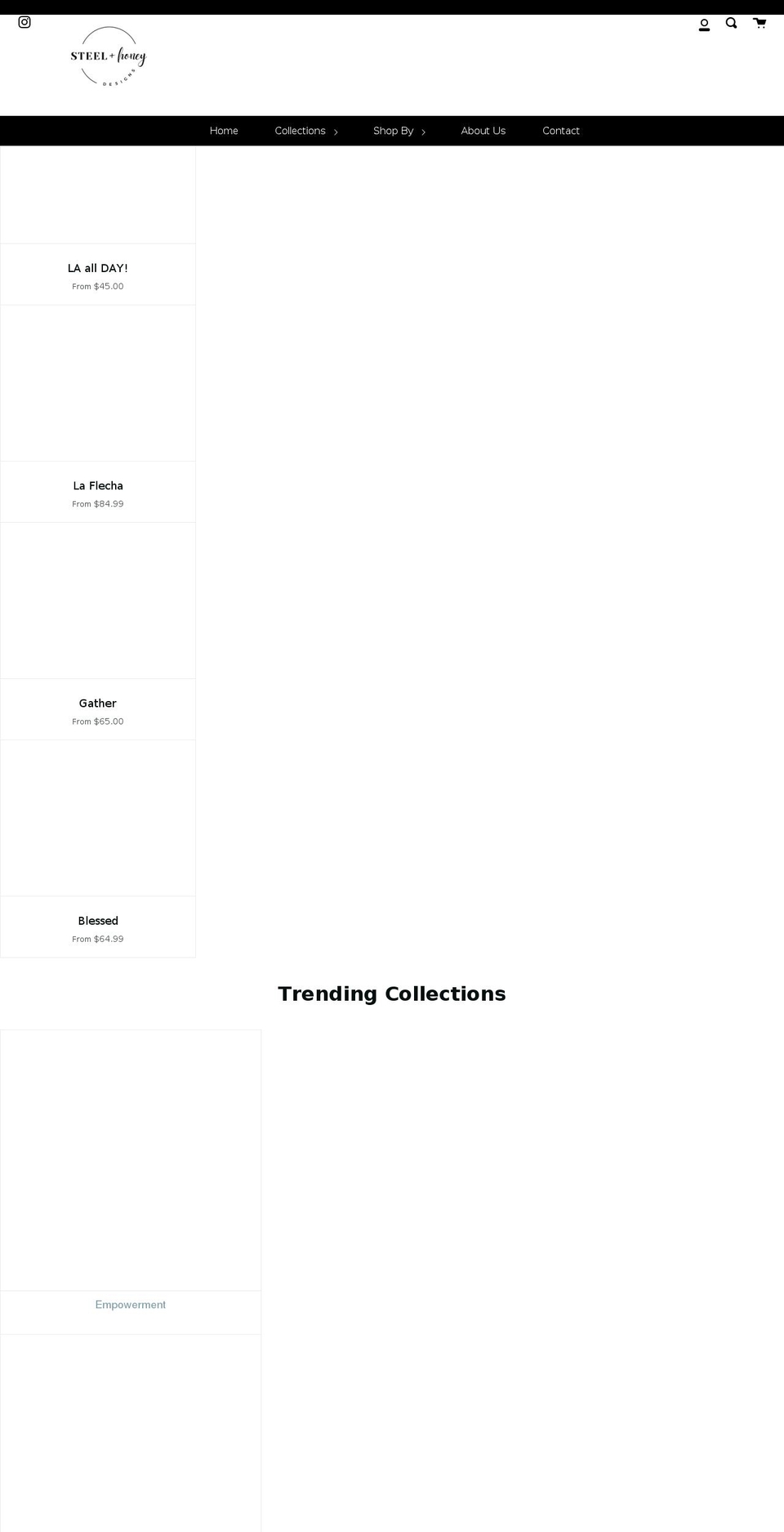 steelandhoney.com shopify website screenshot