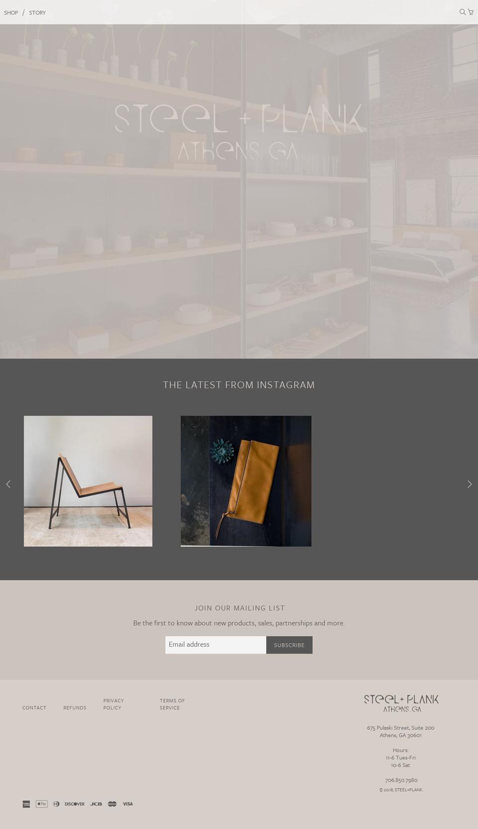 steelandplank.com shopify website screenshot
