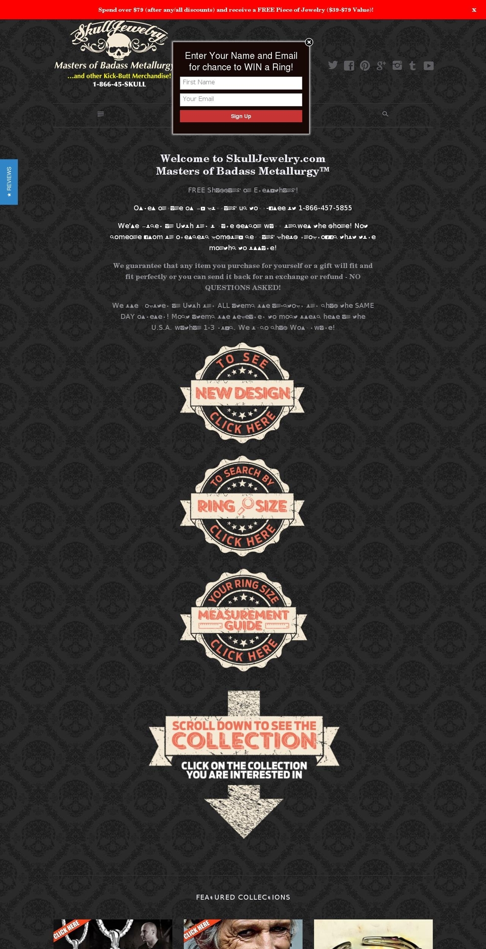 steelbikerrings.com shopify website screenshot
