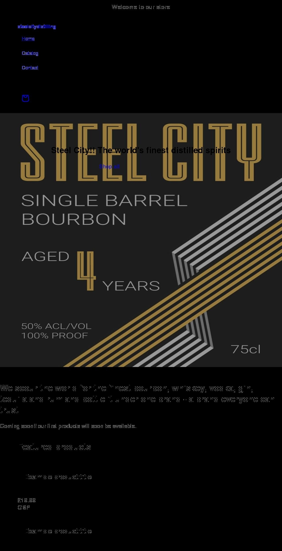 steelcitydistilling.com shopify website screenshot
