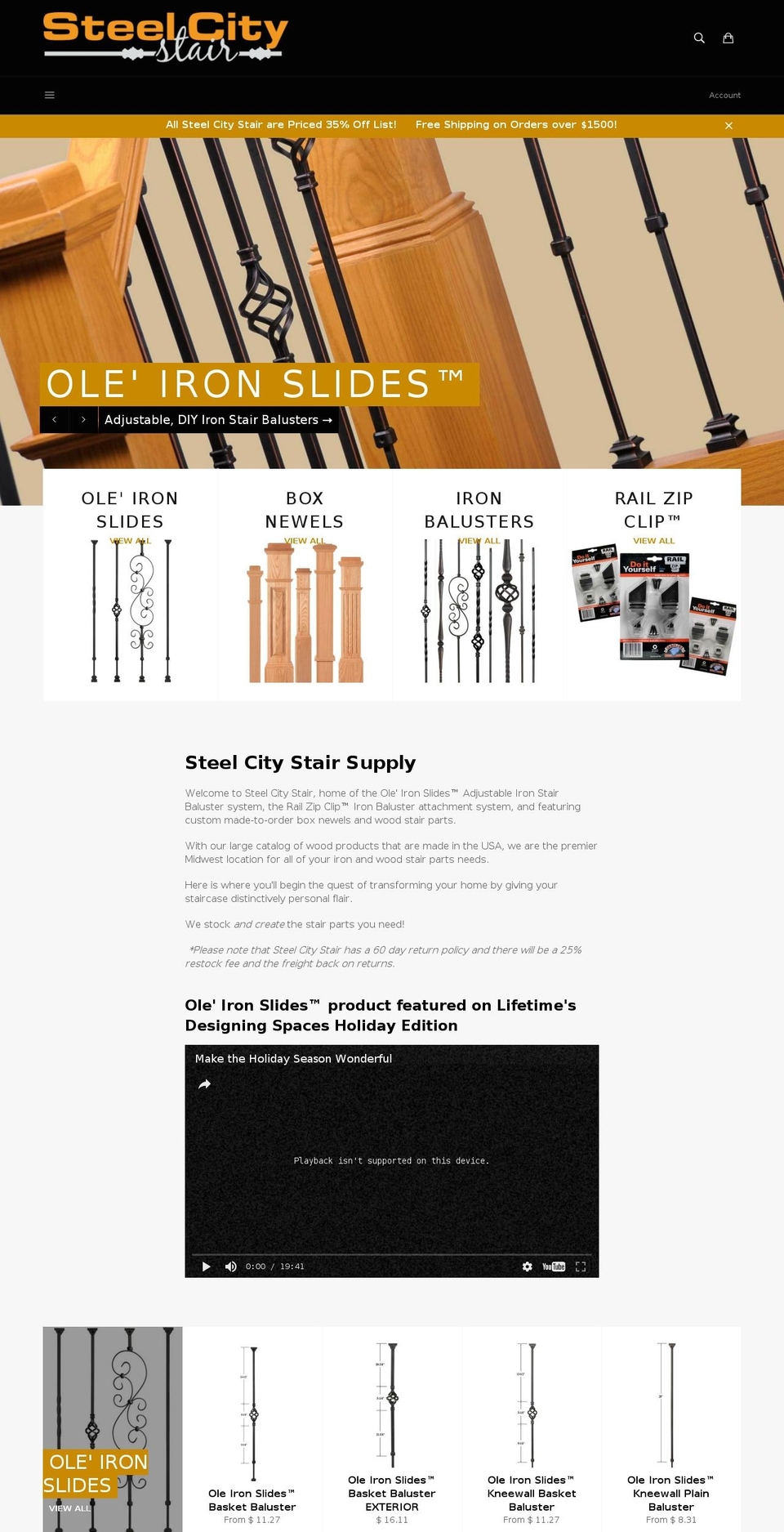 Crave Shopify theme site example steelcitystair.com