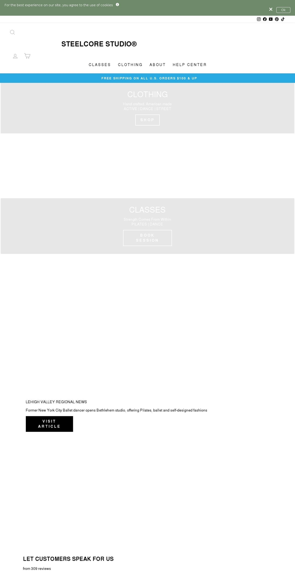 steelcorestudio.com shopify website screenshot