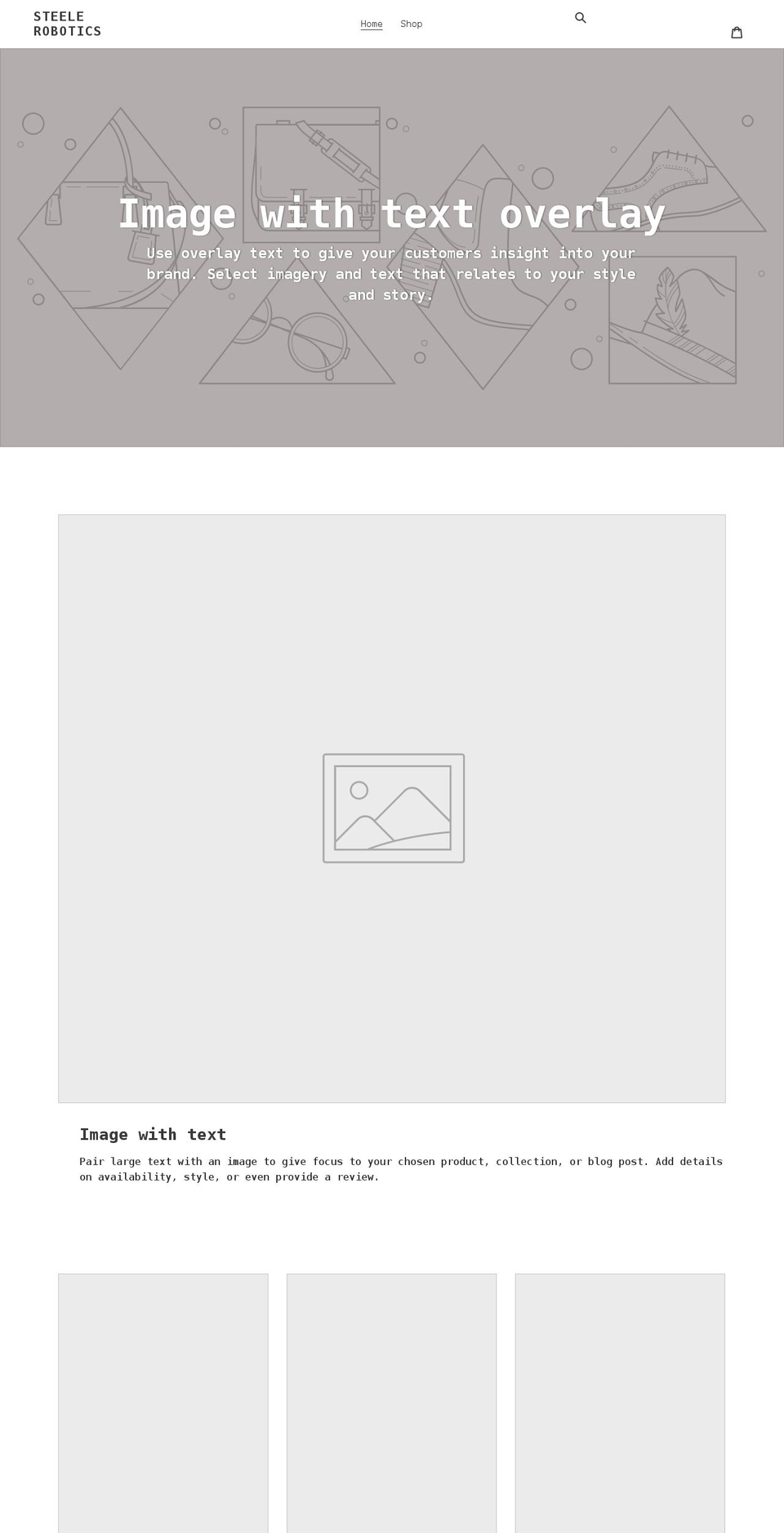 steele-robotics.com shopify website screenshot