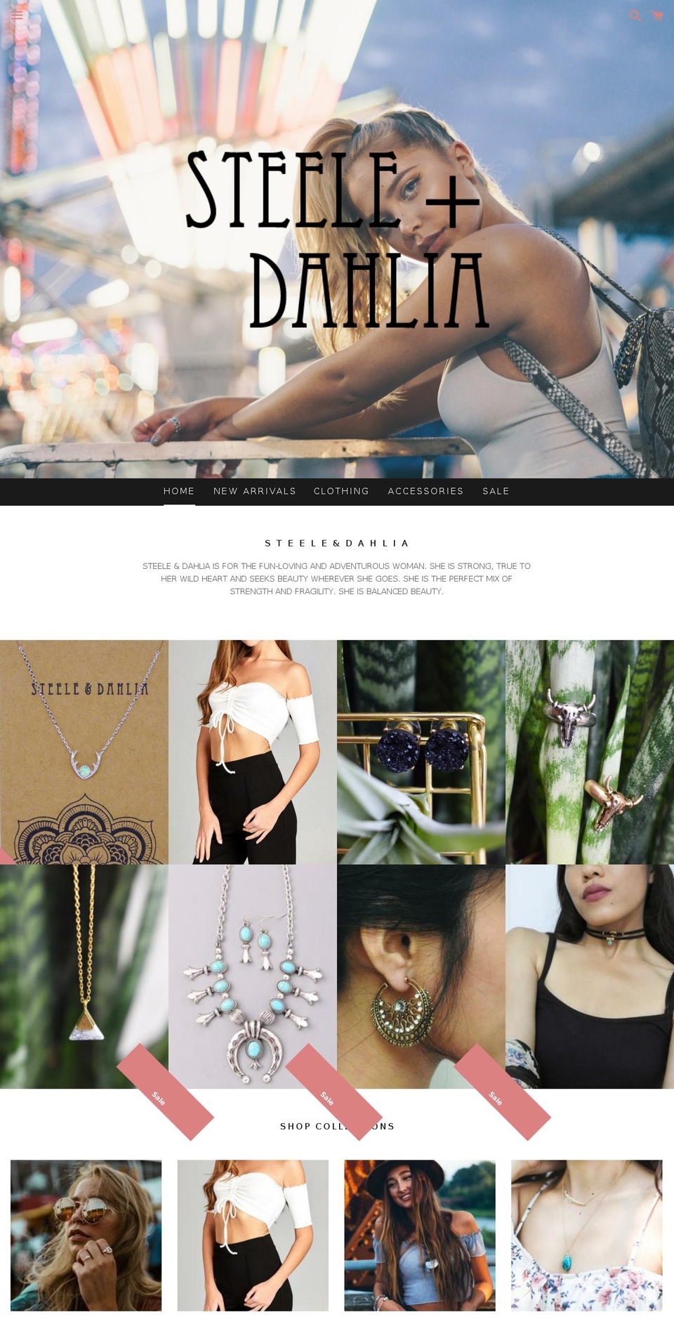 steeleanddahlia.com — Shopify storefront screenshot