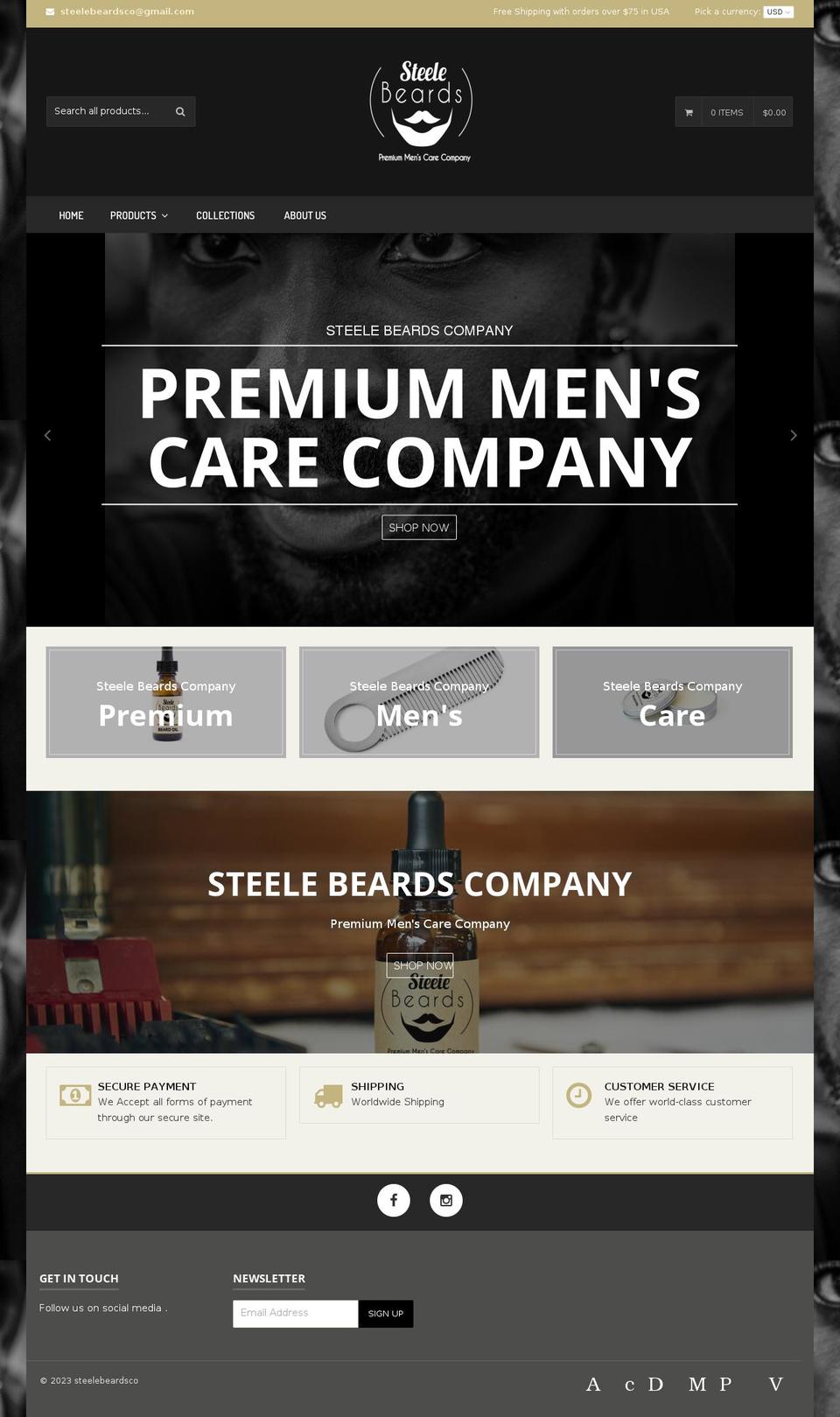 steelebeards.com — Shopify storefront screenshot