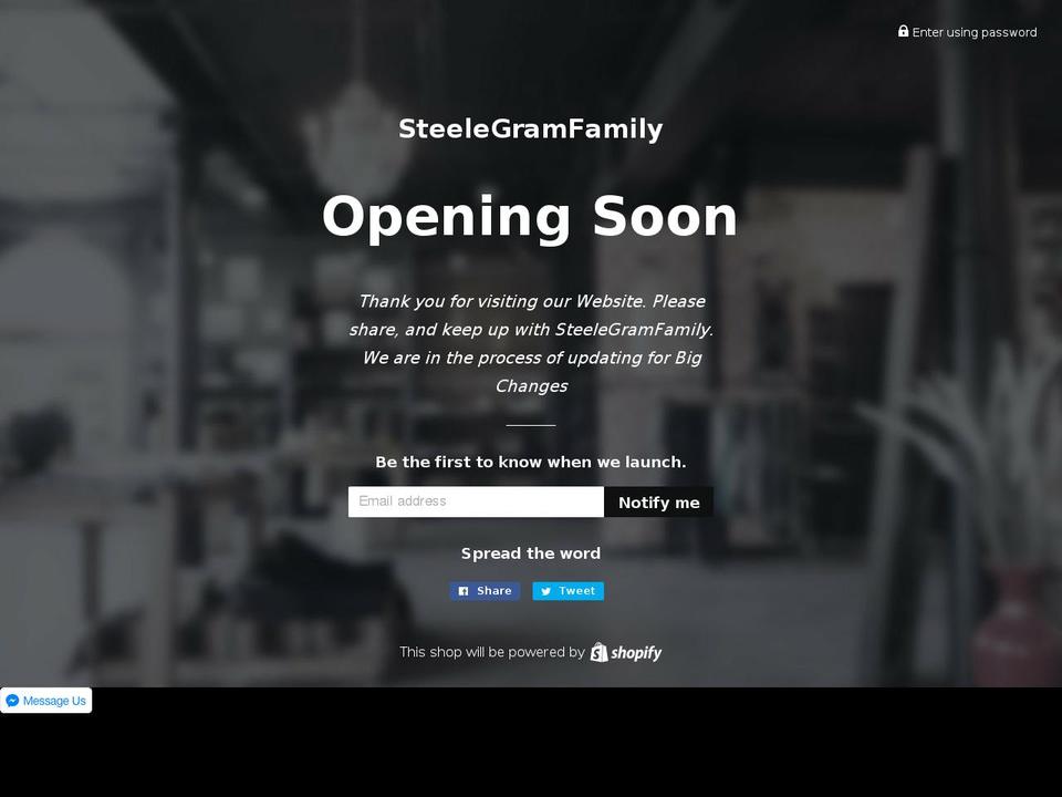 steelegramfamily.com — Shopify storefront screenshot