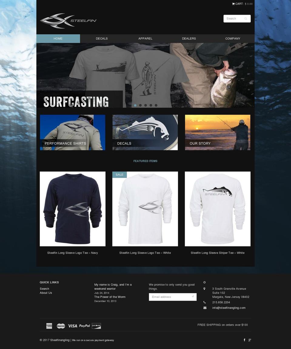 humbleshop Shopify theme site example steelfinangling.com