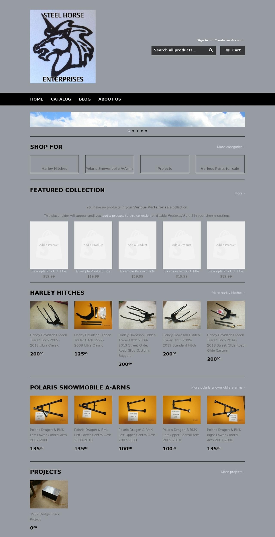 steelhorse57.com — Shopify storefront screenshot