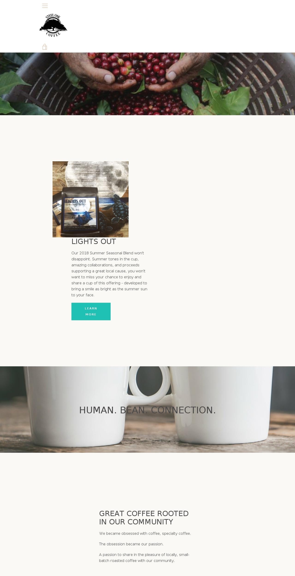 steeloakcoffee.com shopify website screenshot