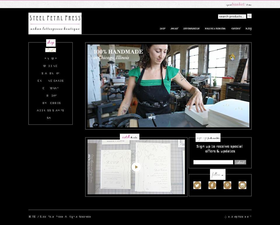 April Shopify theme site example steelpetalpress.com