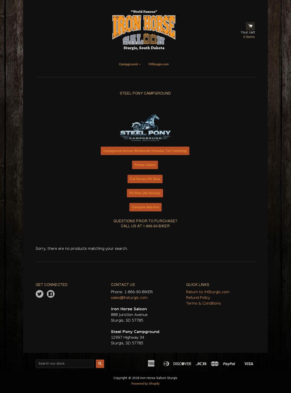 steelponycampground.com shopify website screenshot