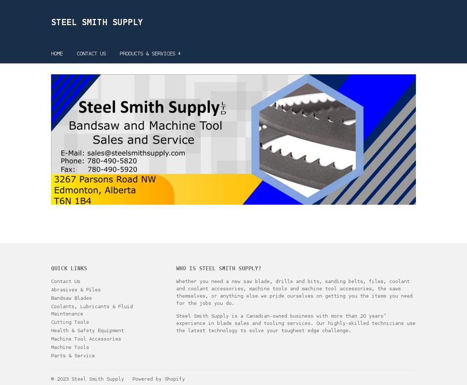 steelsmithsupply.com shopify website screenshot