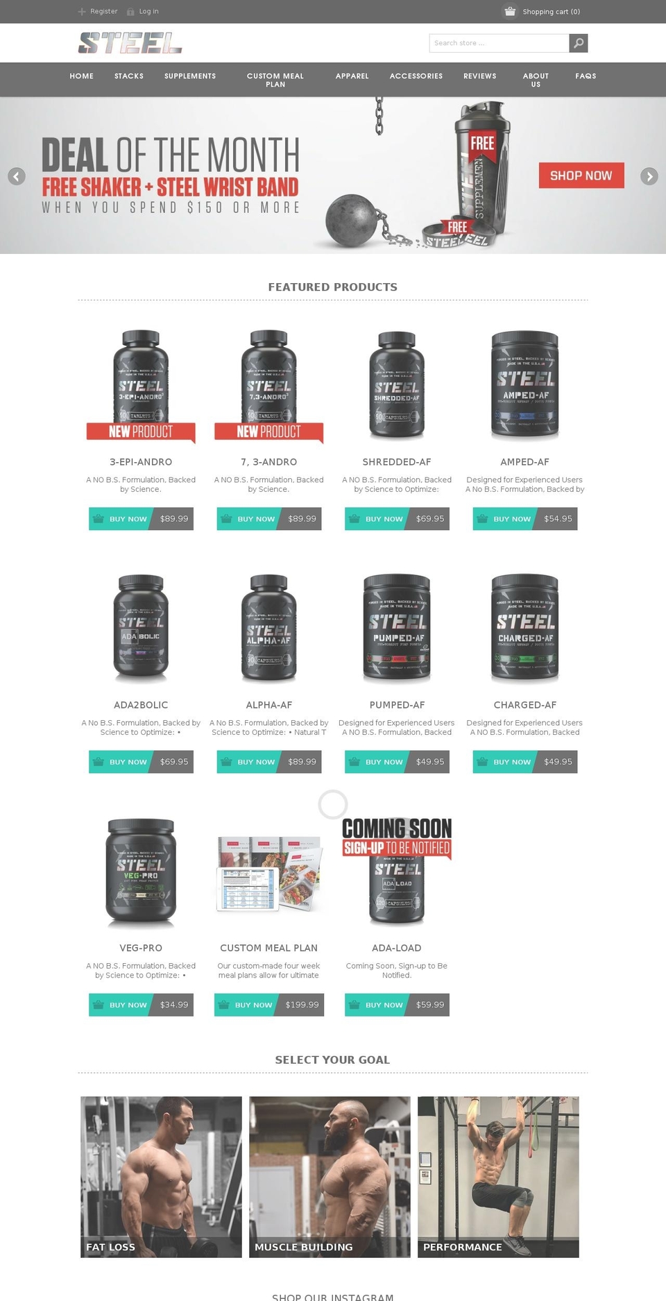 [DEV] Steel Theme v5.2 Pre-BF Shopify theme site example steelsupplementsllc.com