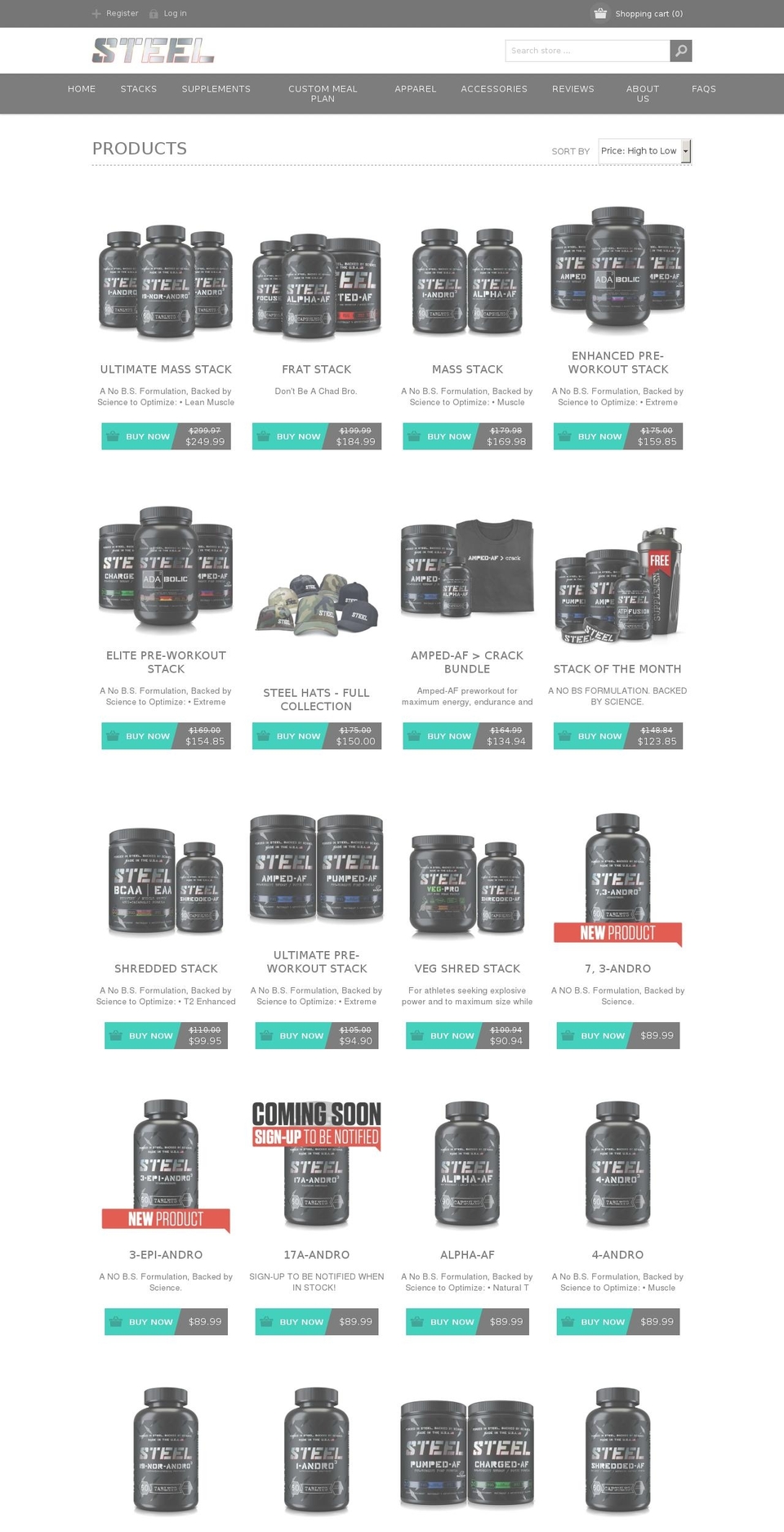 [DEV] Steel Theme v5.2 Pre-BF Shopify theme site example steelsupps615.com