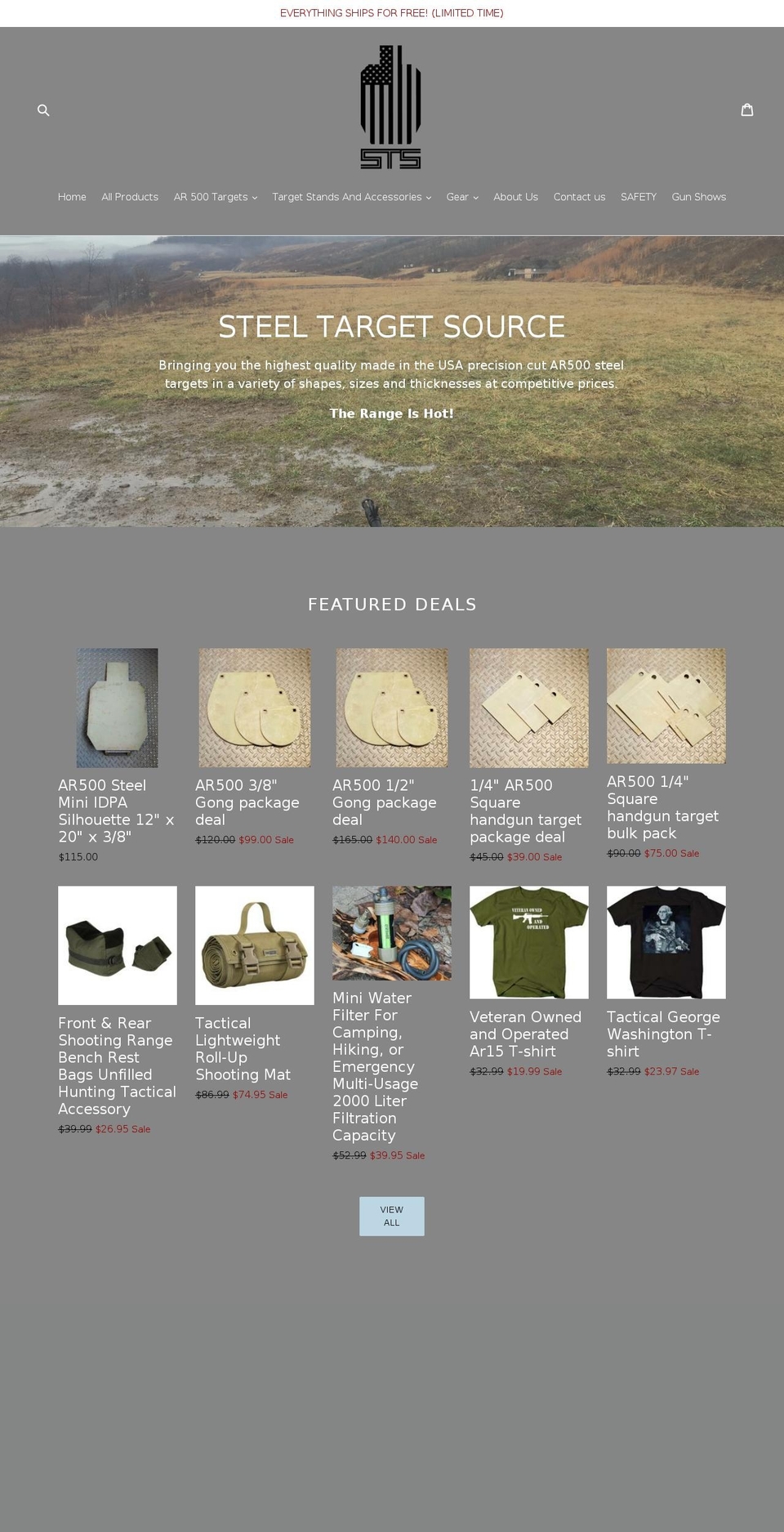 steeltargetsource.com — Shopify storefront screenshot