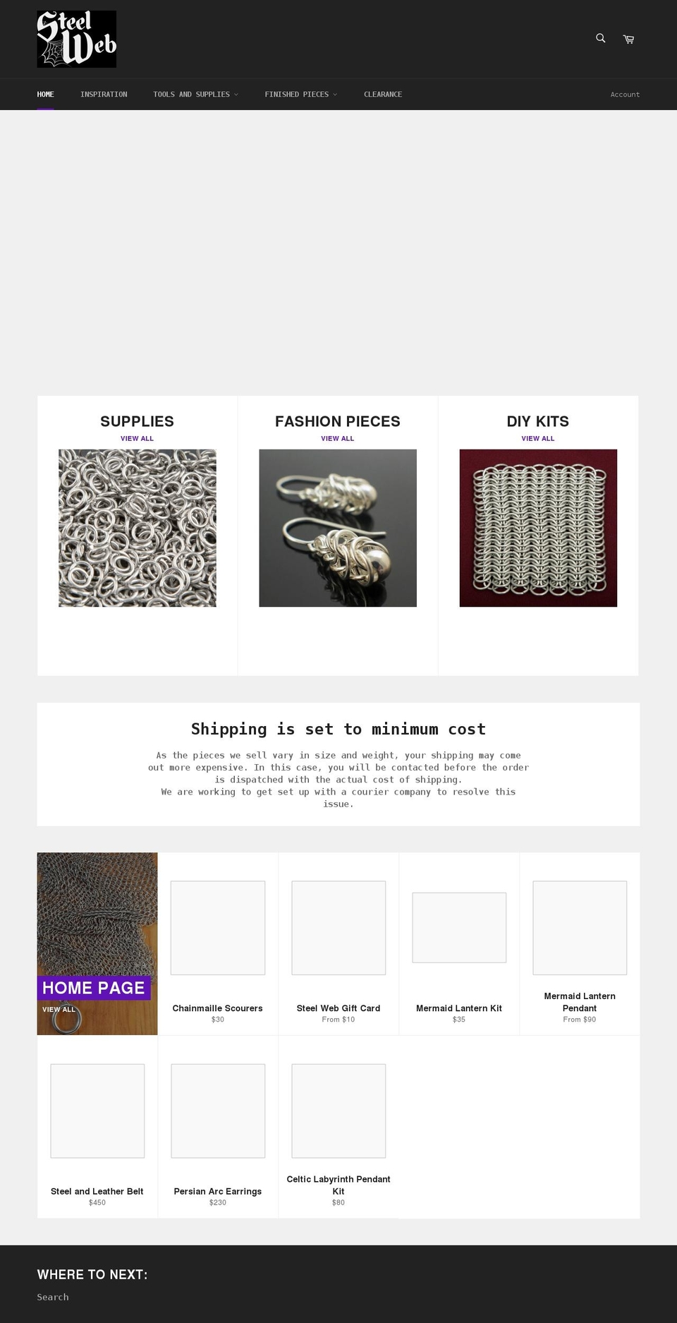 steelweb.co.nz shopify website screenshot