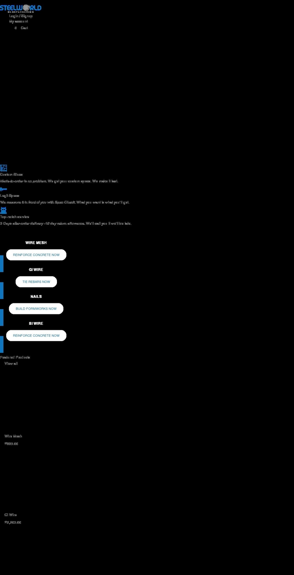 steelworld.com.ph shopify website screenshot