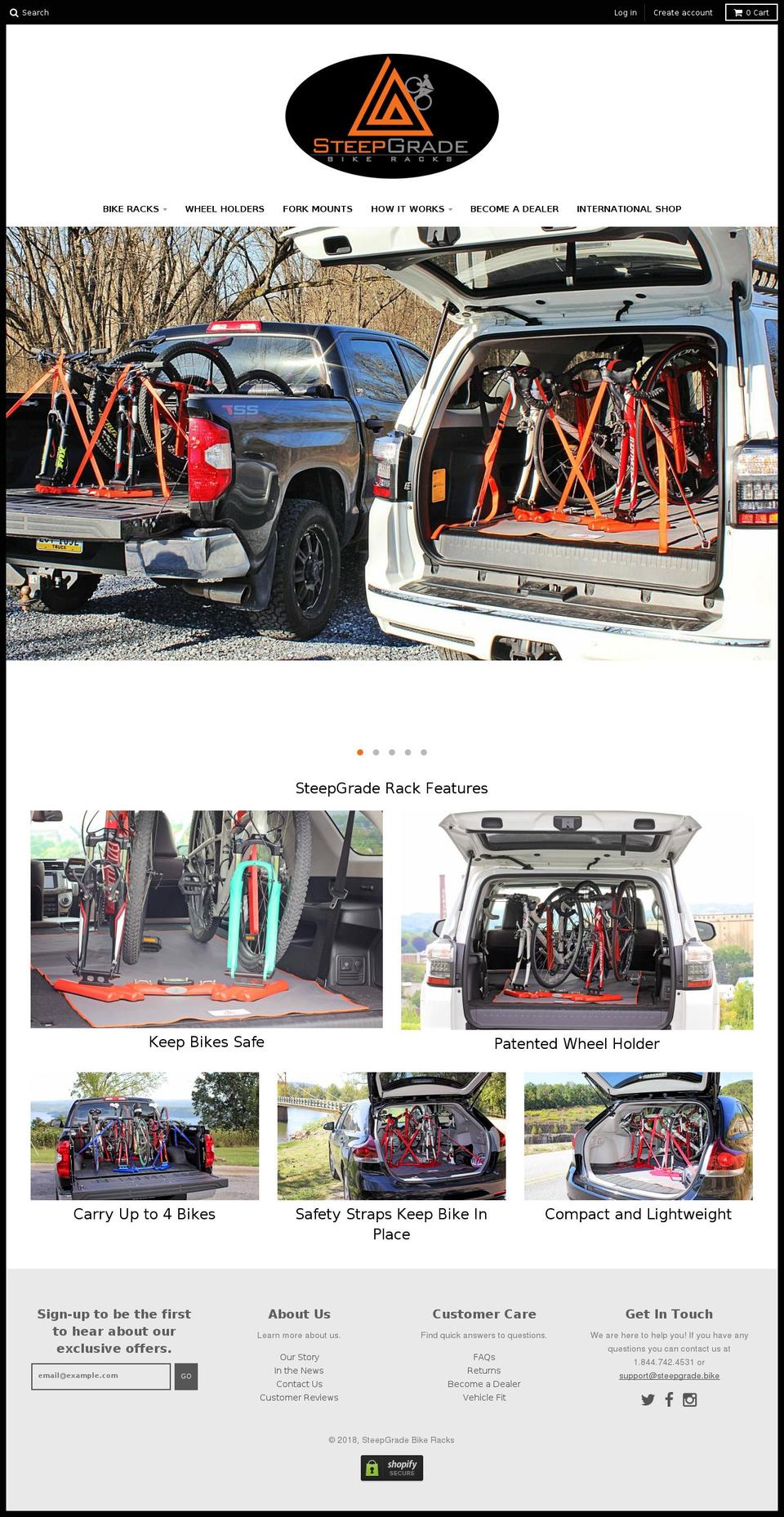 steepgradecycling.com — Shopify storefront screenshot