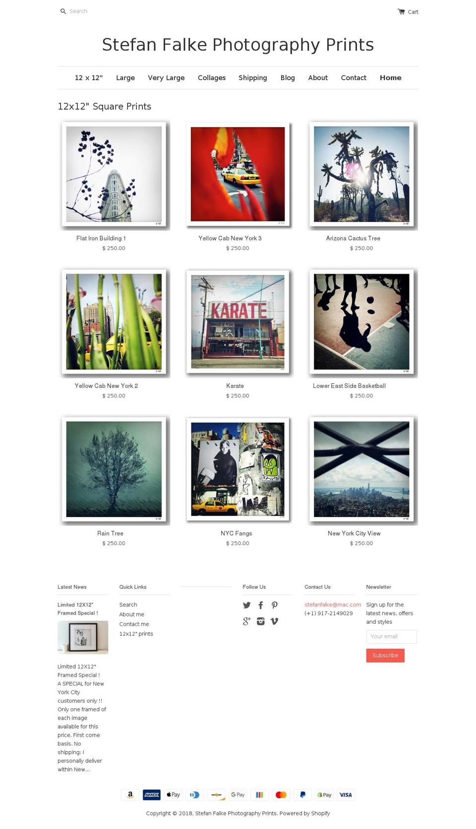 stefan-falke-photography-prints.com shopify website screenshot