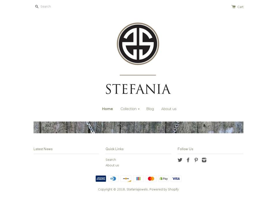 stefaniajewels.com shopify website screenshot