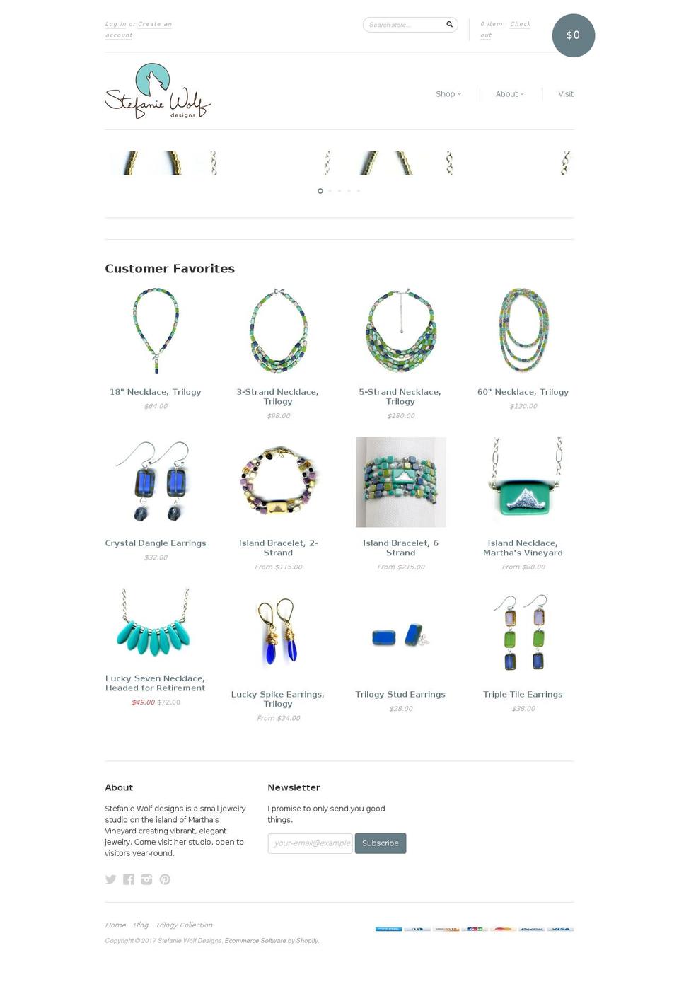 stefaniewolfdesigns.com shopify website screenshot