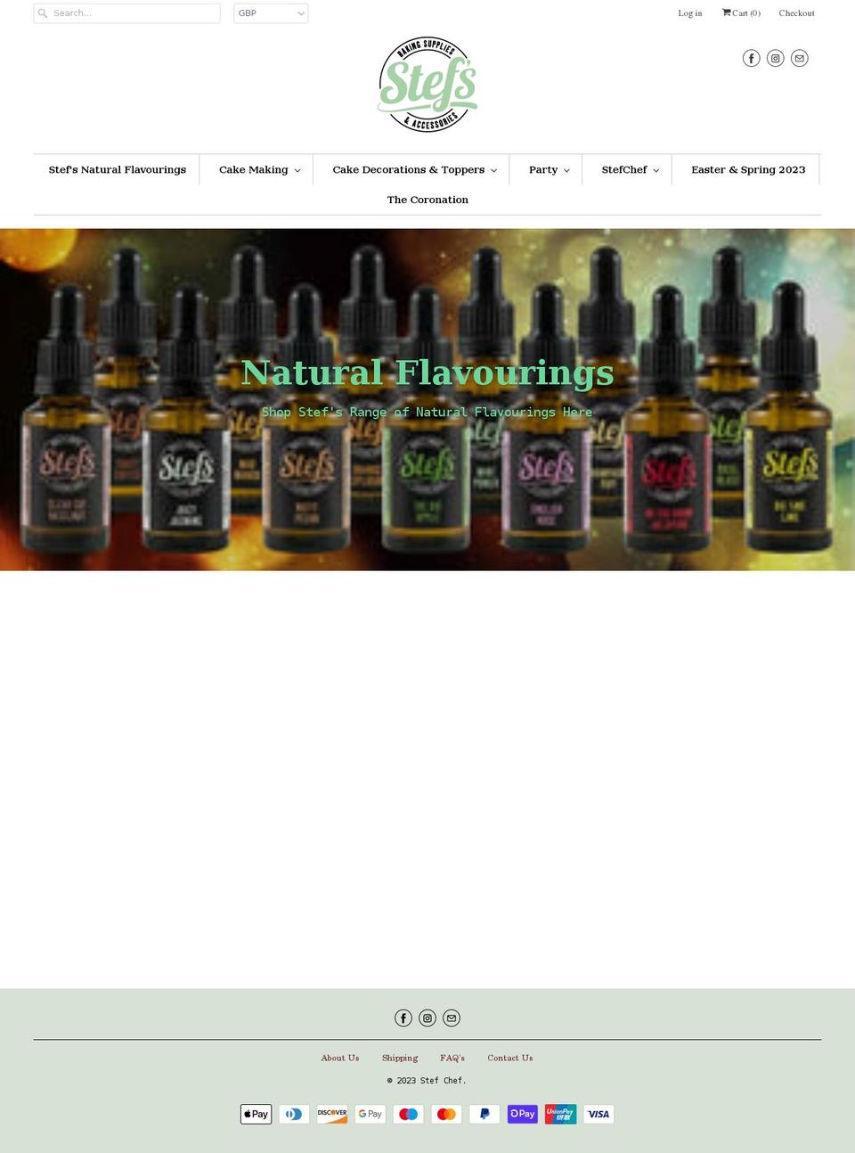 stefchef.co.uk shopify website screenshot