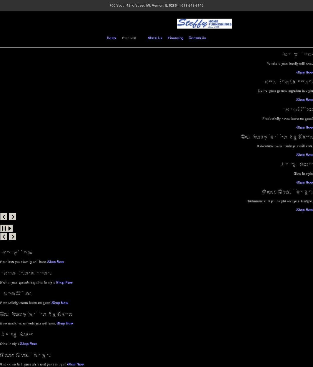 steffyfurniture.com shopify website screenshot