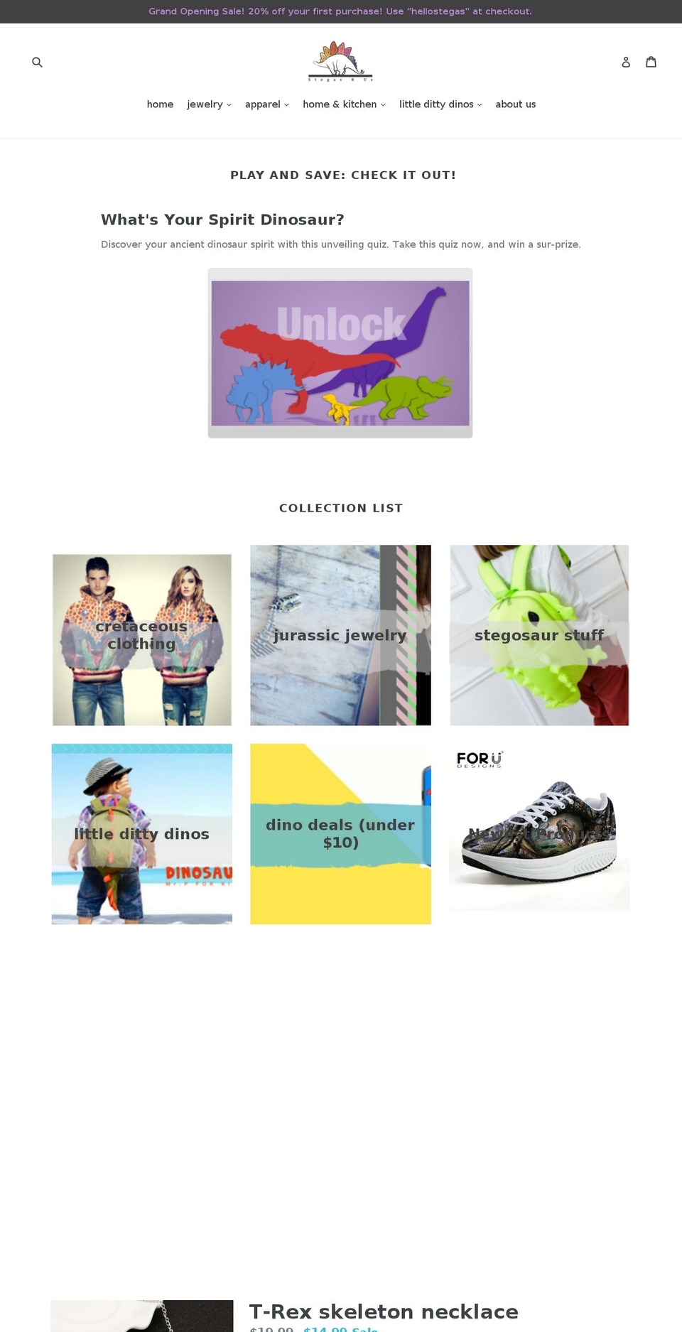 stegas-r-us.com — Shopify storefront screenshot