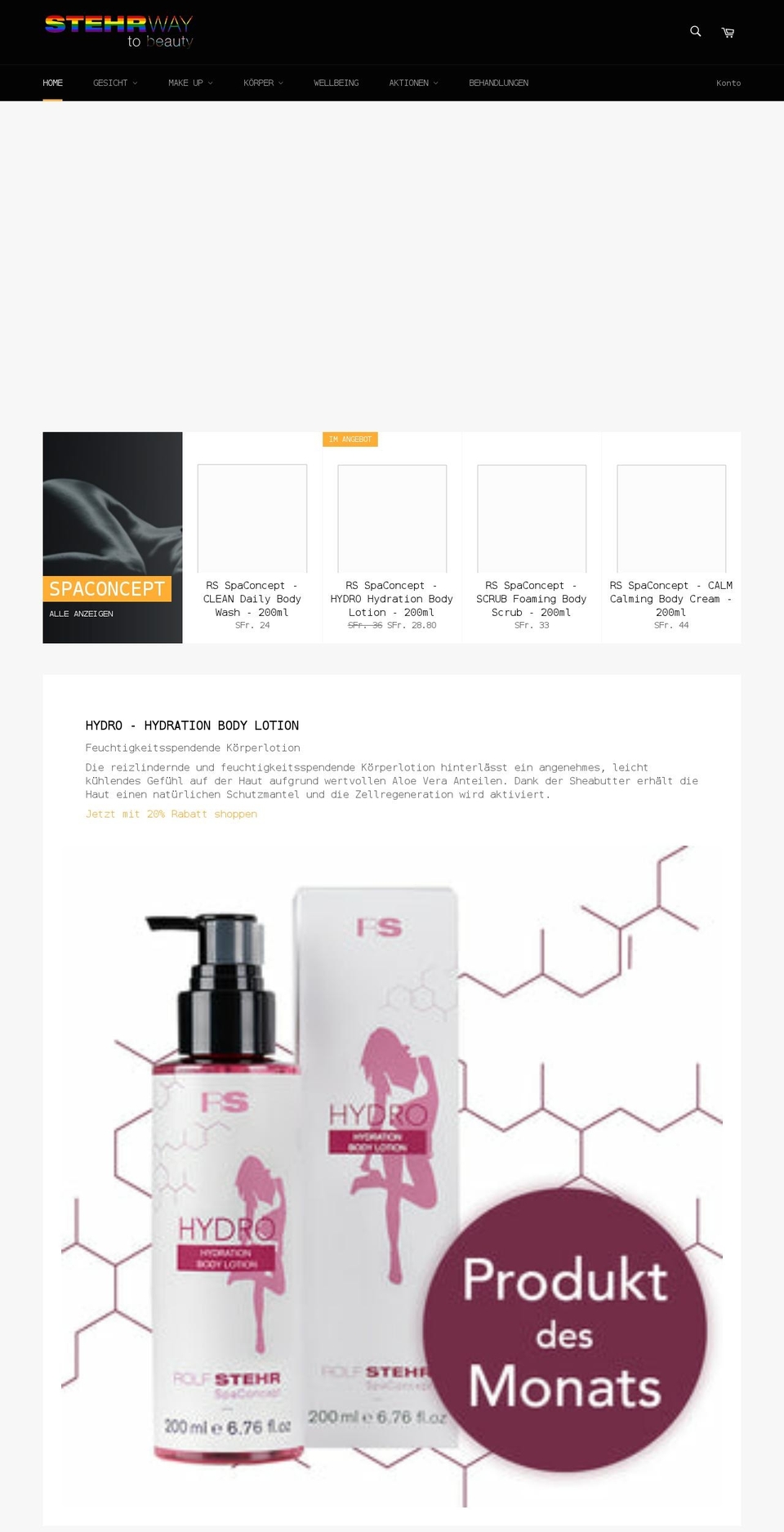 stehrwaytobeauty-shop.ch shopify website screenshot