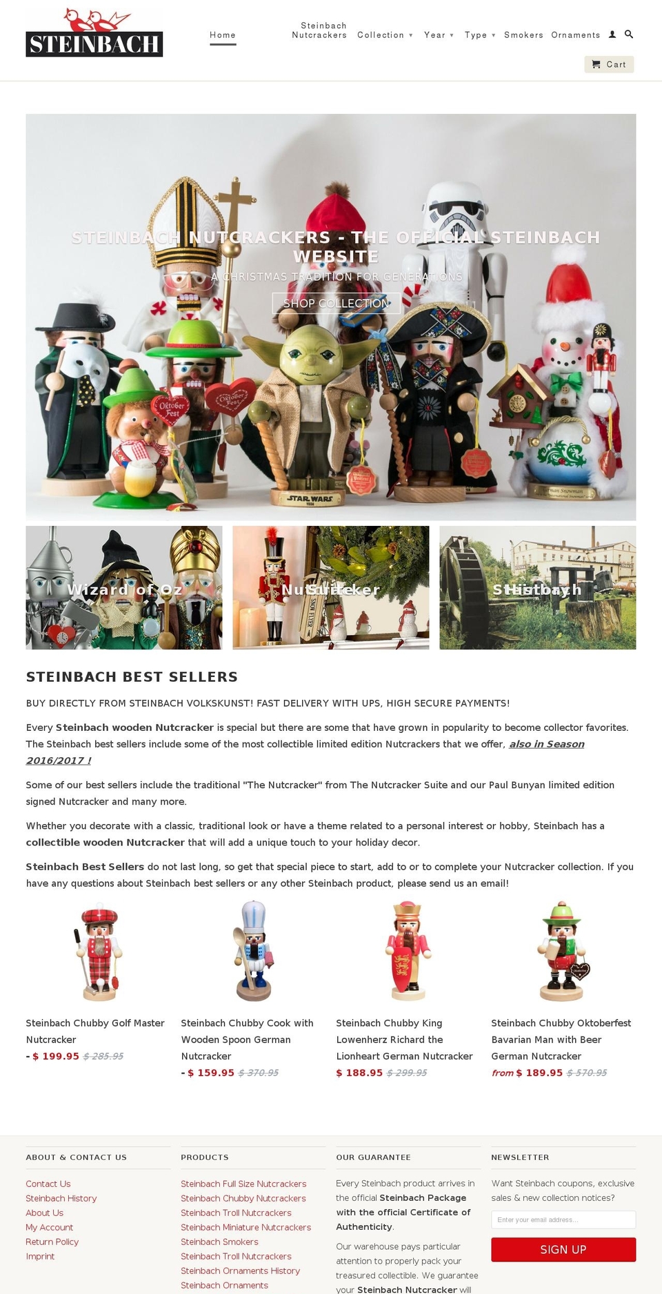 steinbachnutcrackers.com shopify website screenshot