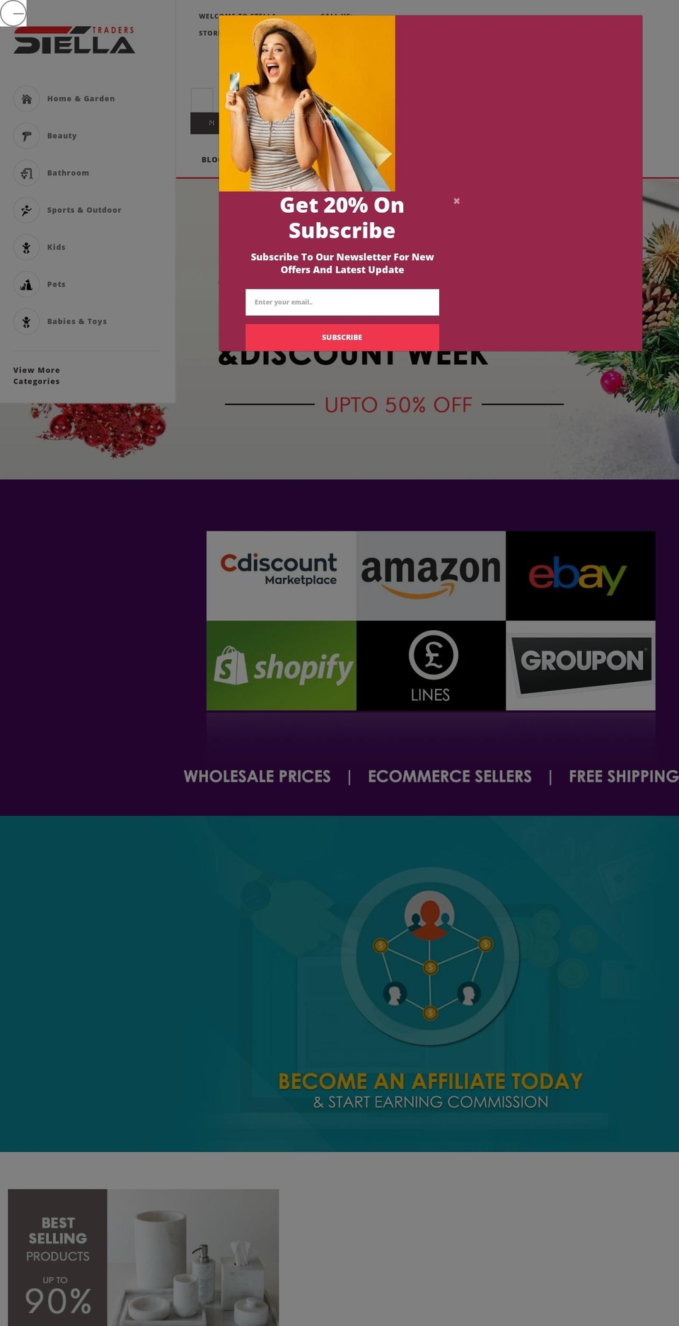 stella-wholesale.co.uk shopify website screenshot