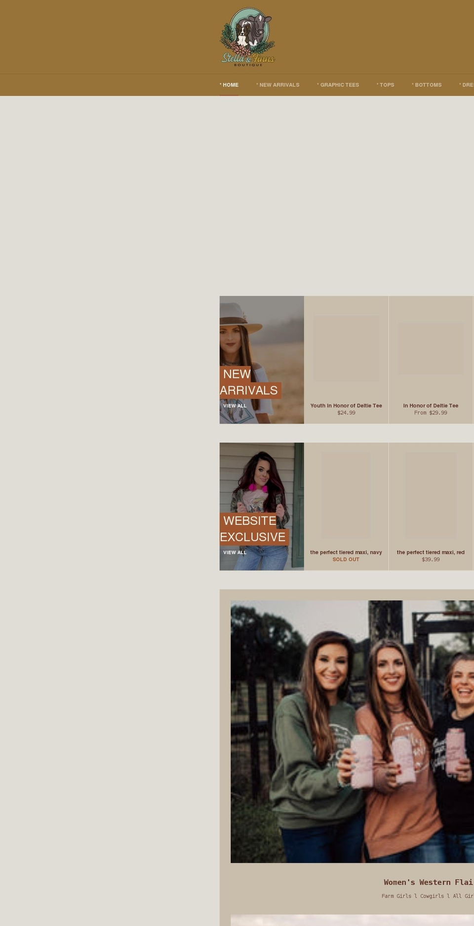 stellaandfinns.com — Shopify storefront screenshot