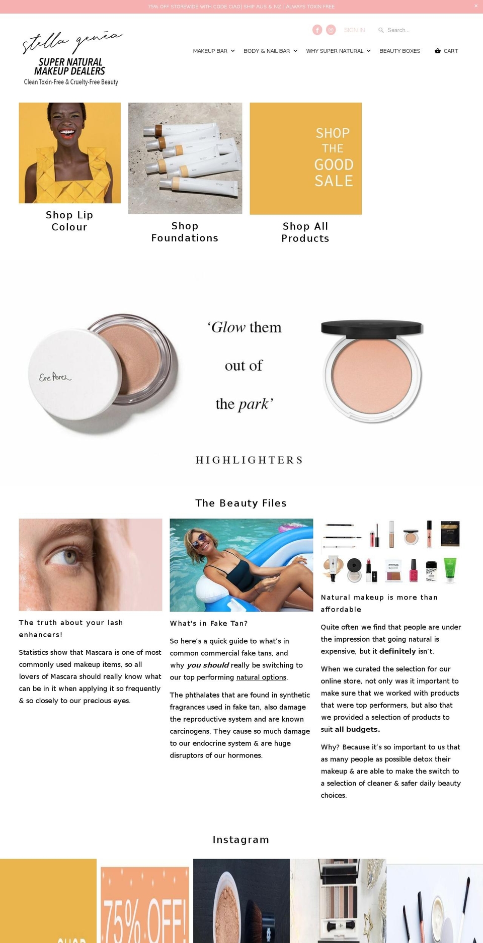 stellagenea.com — Shopify storefront screenshot