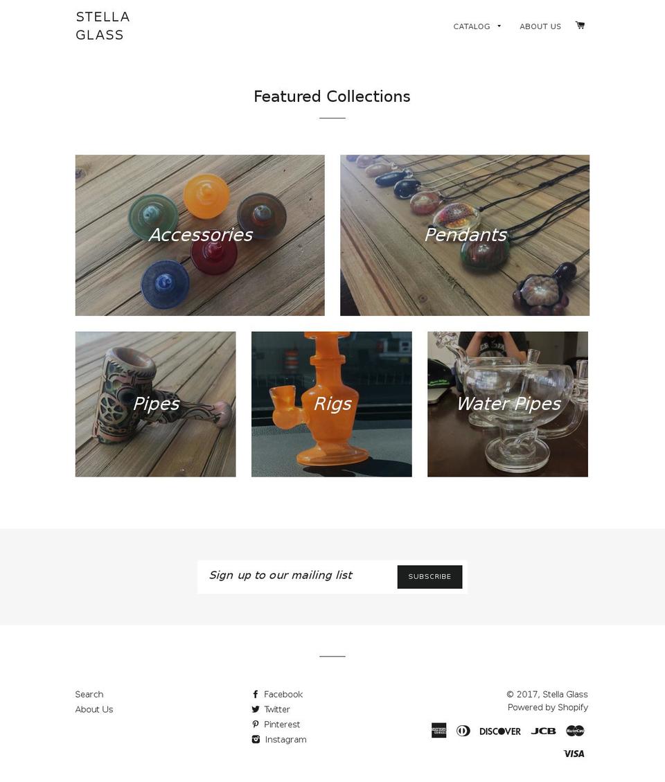 stellaglass.net shopify website screenshot