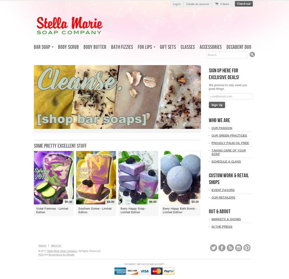 stellamariesoap.com shopify website screenshot