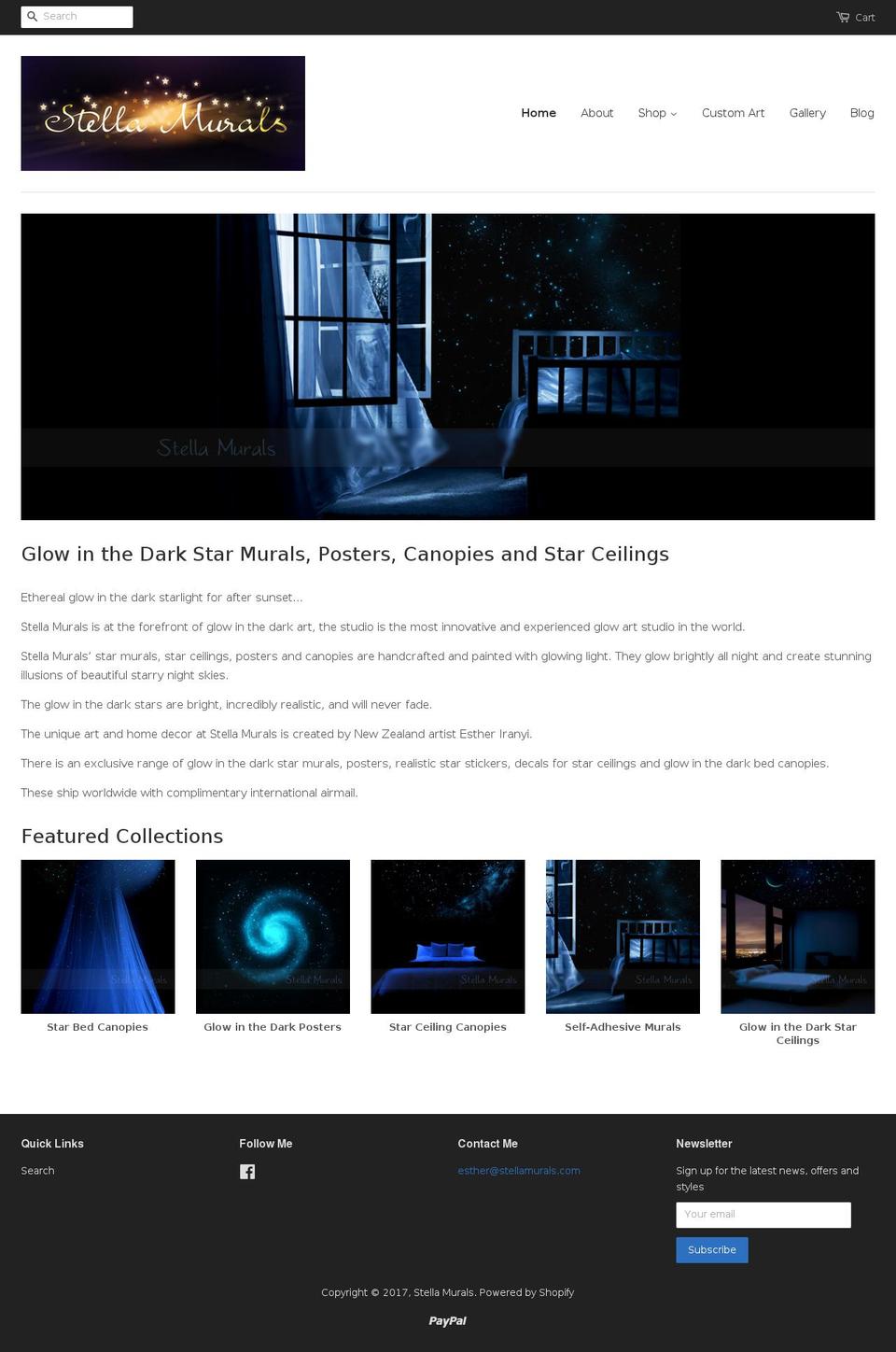 stellamurals.com shopify website screenshot